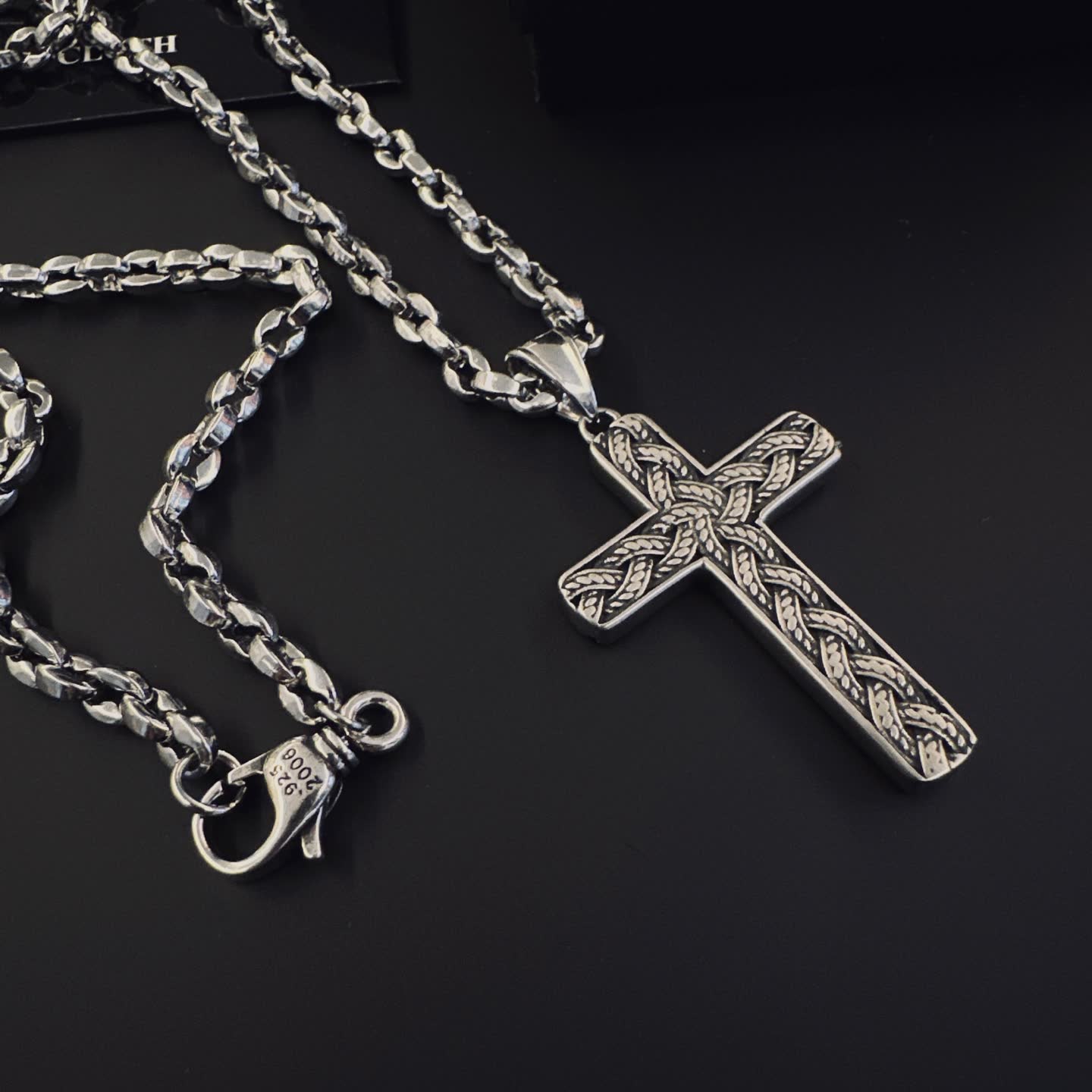 Chrome Hearts Silver Cross Pendant Necklace